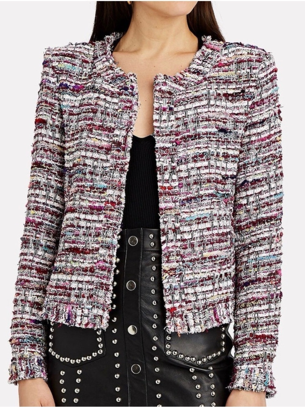 Iro Brelanie Bouclé Tweed Jacket Women's Blazer Multi Color Size 38/US 6